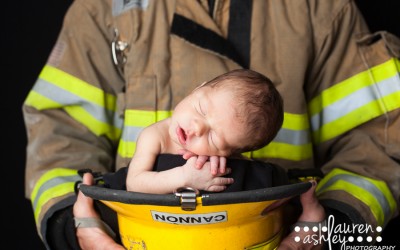 Newborn Boy In A Fireman’s Hat | Newborn Baby Boy Photography