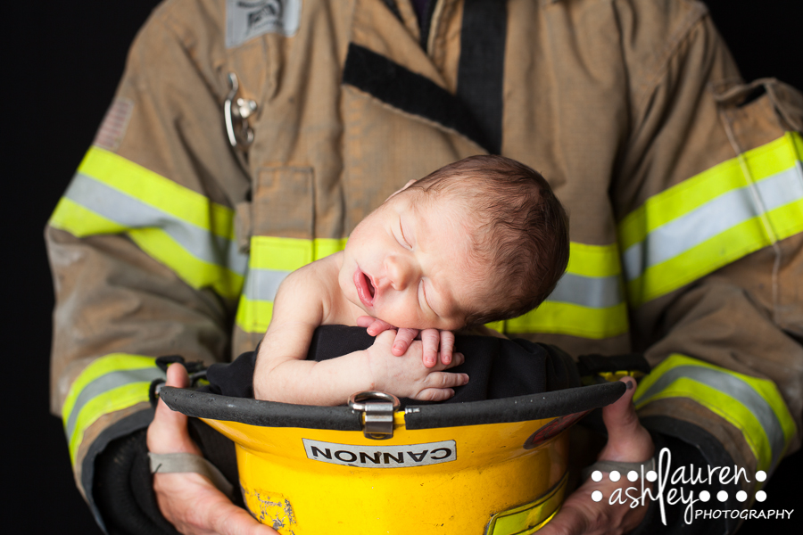 Newborn Boy In A Fireman’s Hat | Newborn Baby Boy Photography